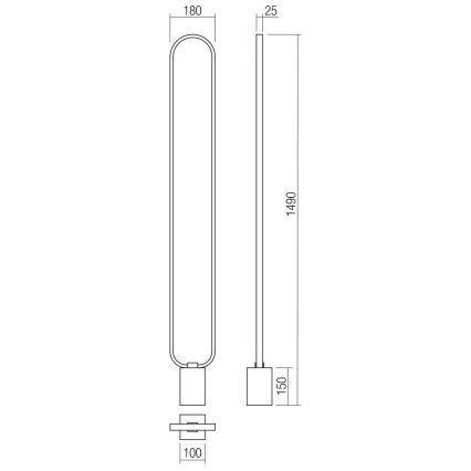 Redo 01-3062 - LED Димируем лампион ADO LED/24W/230V златист