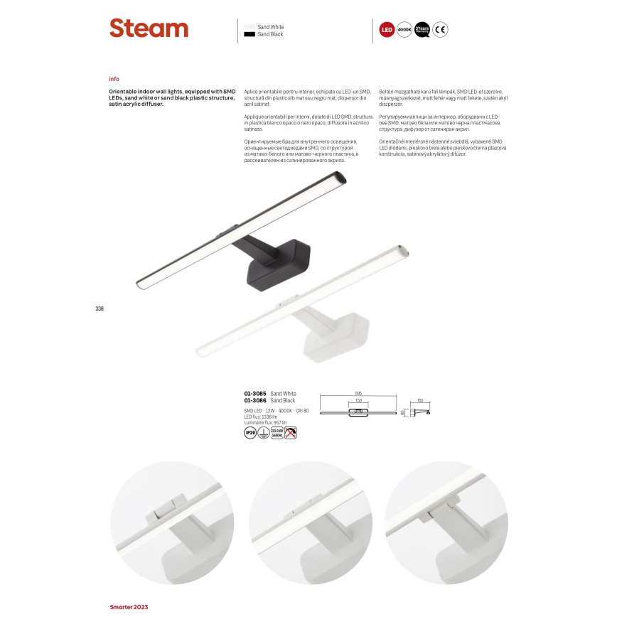 Redo 01-3085 - LED Лампа за картина STEAM LED/12W/230V бял