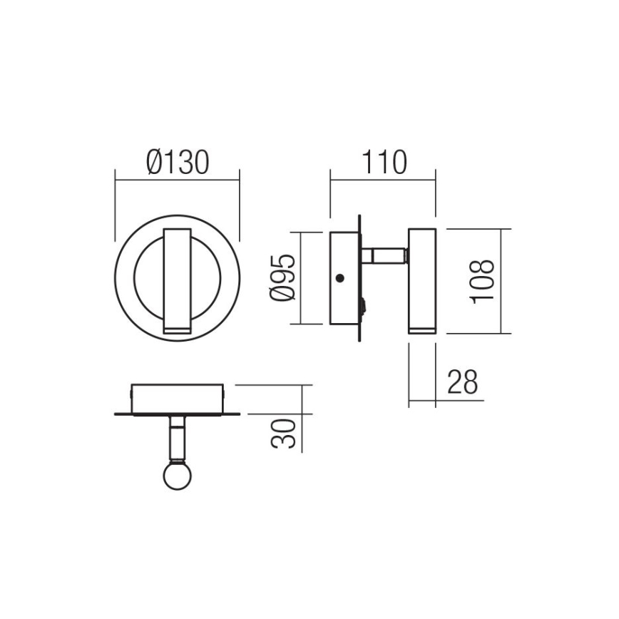 Redo 01-3089 - LED Стенен спот CLOSER LED/6W/230V бял