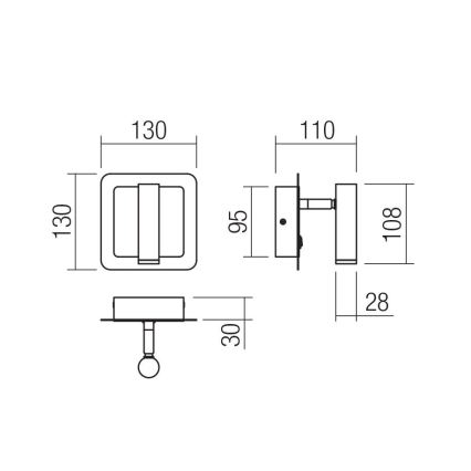 Redo 01-3091 - LED Стенен спот CLOSER LED/6W/230V бял