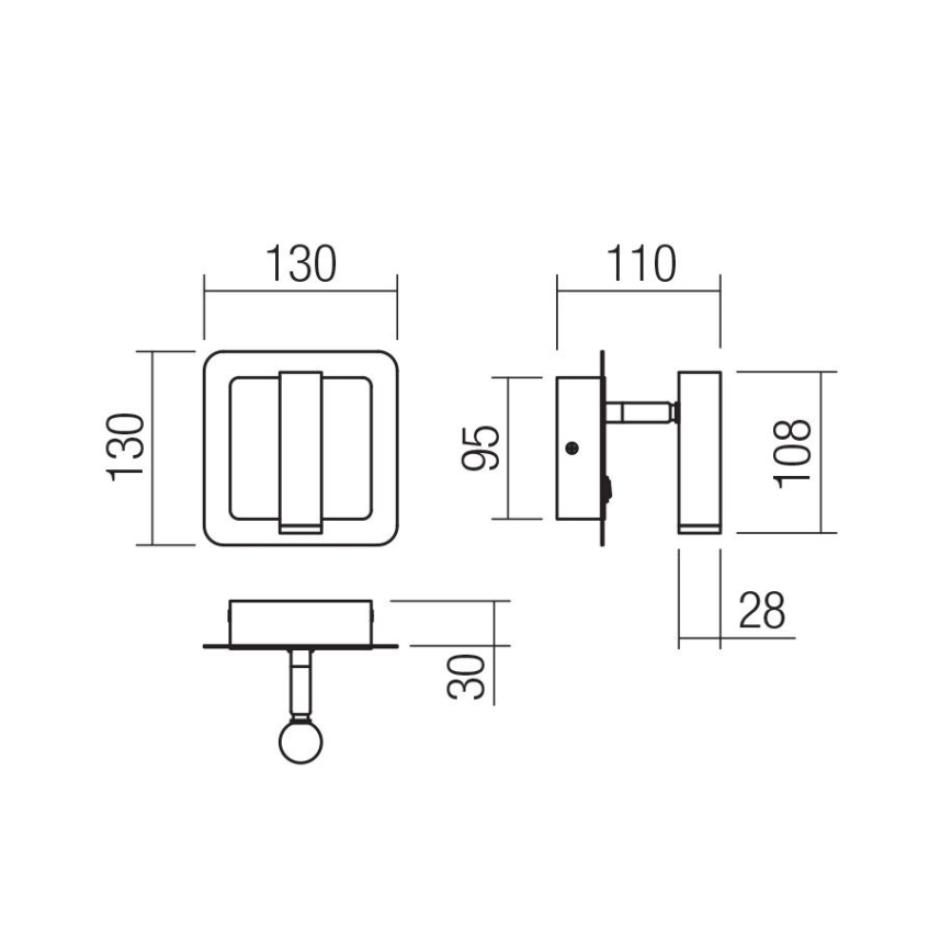 Redo 01-3091 - LED Стенен спот CLOSER LED/6W/230V бял