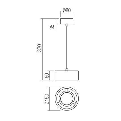 Redo 01-3099 - LED Пендел PUNKT LED/6W/230V Ø 15 см бял
