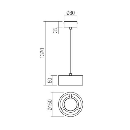 Redo 01-3100 - LED пендел PUNKT LED/6W/230V Ø 15 см  месинг