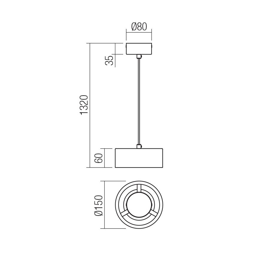 Redo 01-3100 - LED пендел PUNKT LED/6W/230V Ø 15 см  месинг