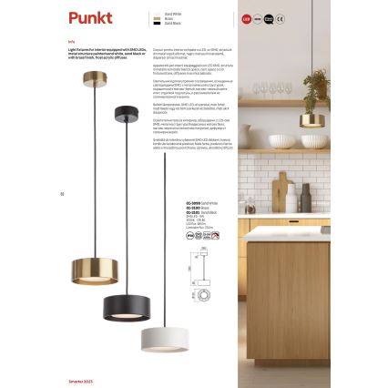 Redo 01-3101 - LED Пендел PUNKT LED/6W/230V Ø 15 см черен