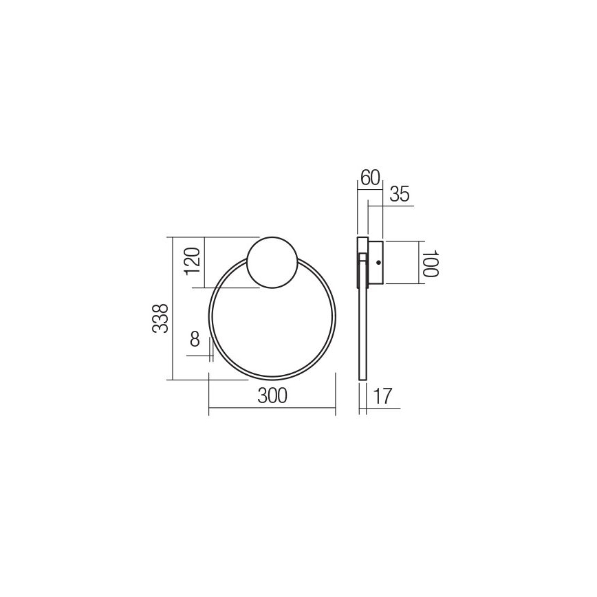 Redo 01-3102 - LED аплик ATOM LED/11W/230V Ø 30 cm