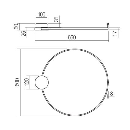 Redo 01-3103 - LED аплик ATOM LED/20W/230V Ø 60 cm