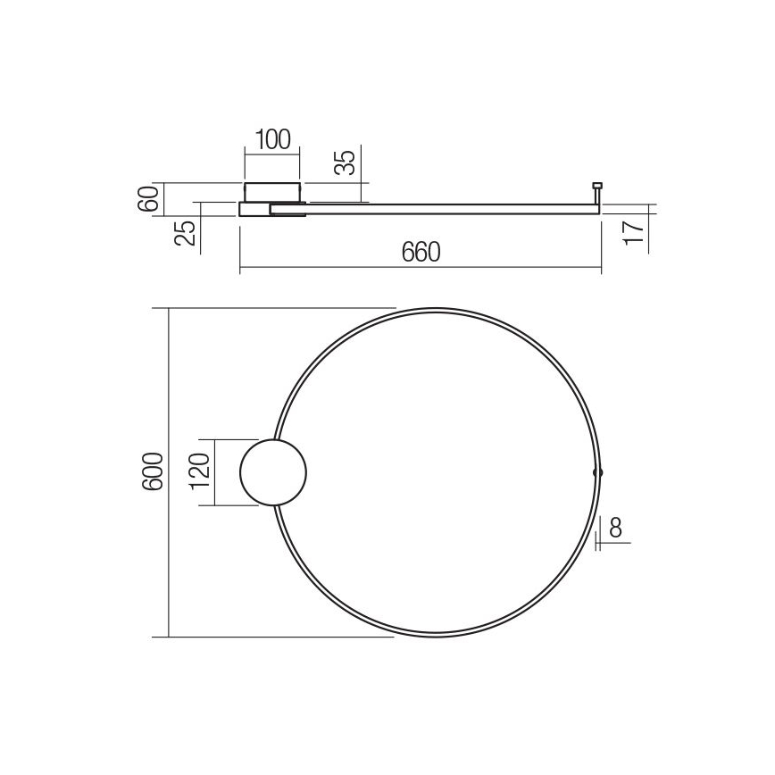 Redo 01-3103 - LED аплик ATOM LED/20W/230V Ø 60 cm