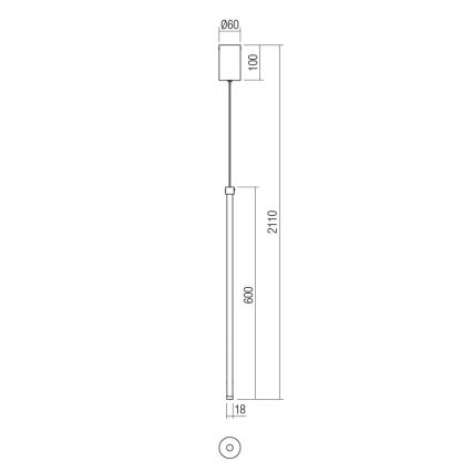 Redo 01-3116 - LED Пендел TABOO LED/9W/230V черен