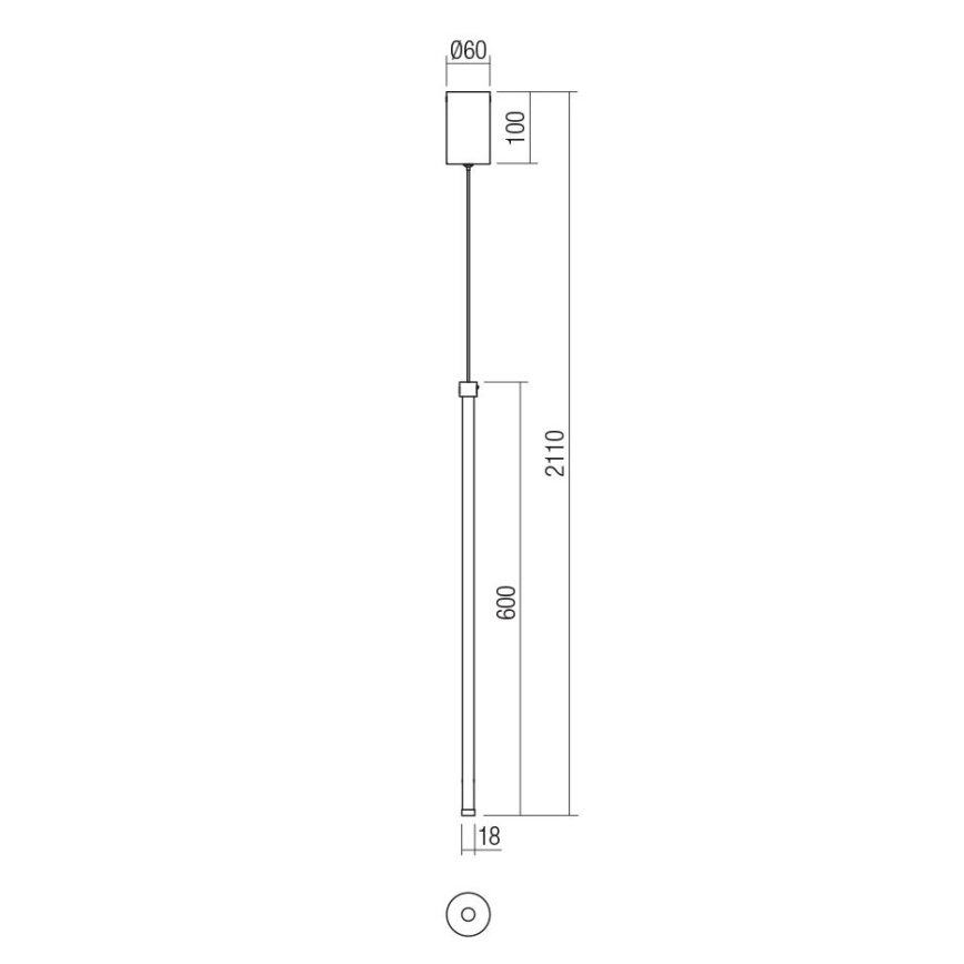 Redo 01-3116 - LED Пендел TABOO LED/9W/230V черен