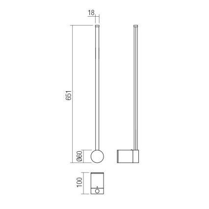 Redo 01-3121 - LED аплик TABOO LED/9W/230V месинг