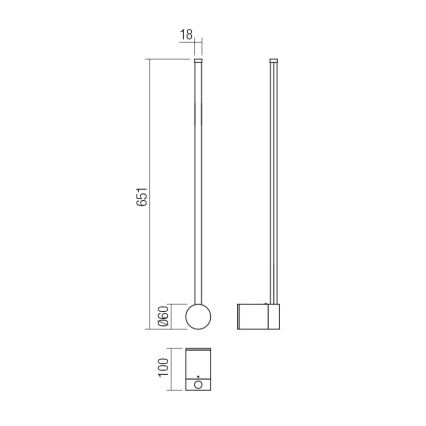 Redo 01-3122 - LED аплик TABOO LED/9W/230V черен