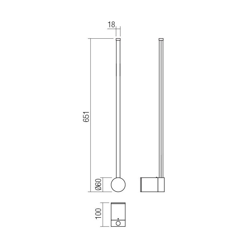 Redo 01-3122 - LED аплик TABOO LED/9W/230V черен