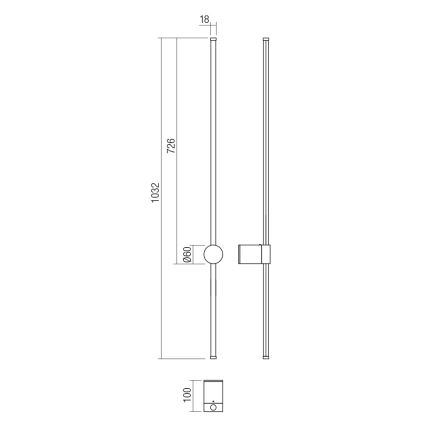 Redo 01-3125 - LED аплик TABOO LED/11W/230V черен