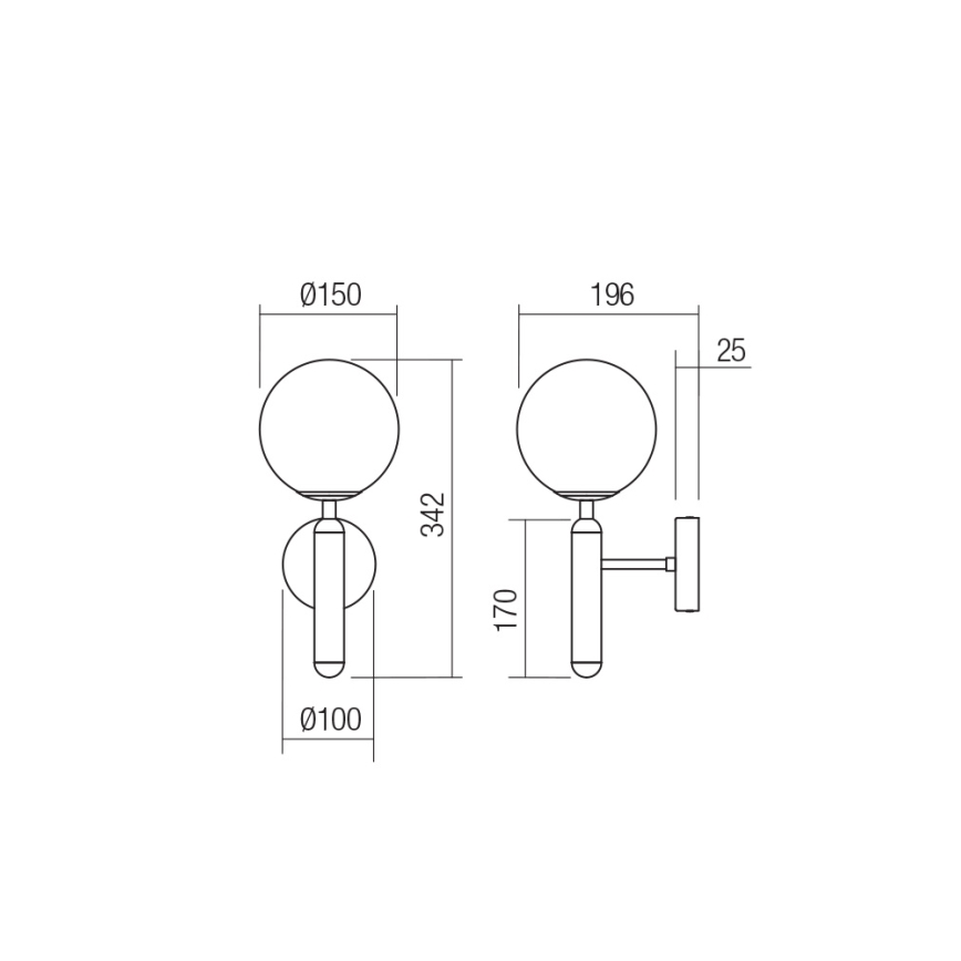 Redo 01-3127 - Аплик HAIKU 1xE14/28W/230V черен