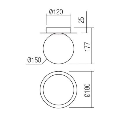 Redo 01-3129 - Плафон HAIKU 1xE14/28W/230V Ø 18 см черен