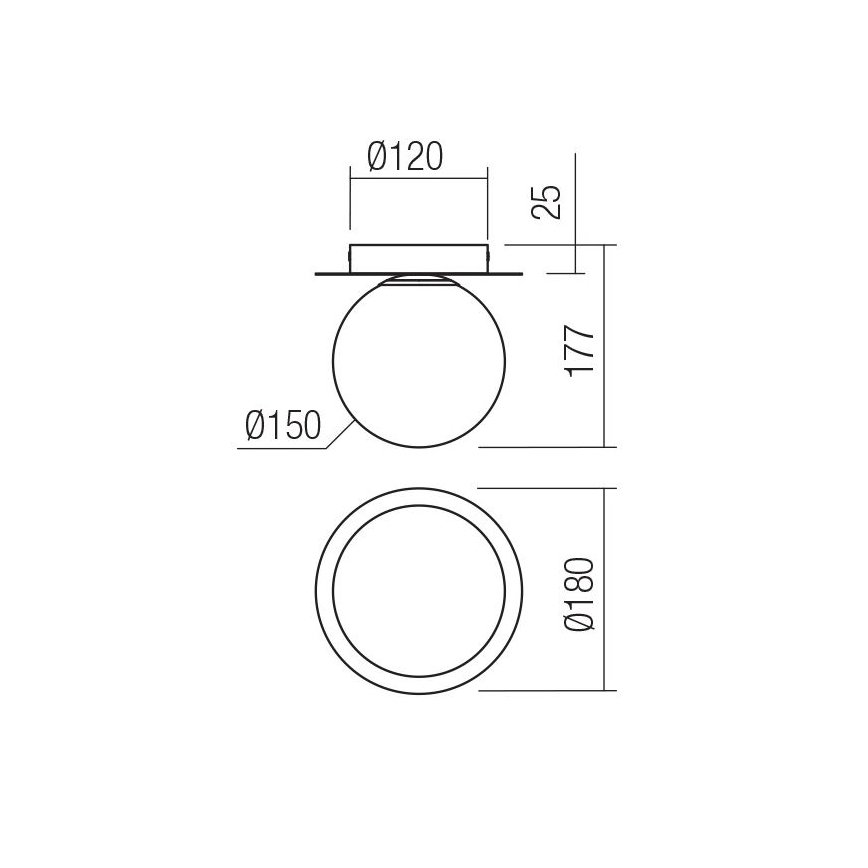 Redo 01-3129 - Плафон HAIKU 1xE14/28W/230V Ø 18 см черен