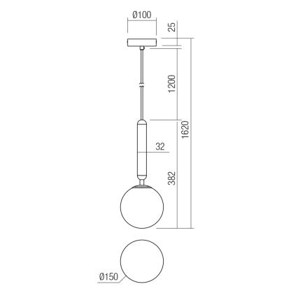 Redo 01-3131 - Пендел HAIKU 1xE14/28W/230V Ø 15 см черен