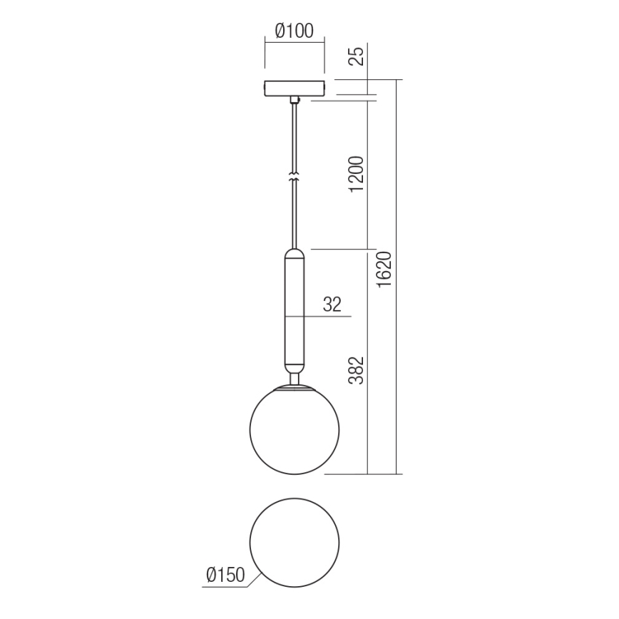 Redo 01-3131 - Пендел HAIKU 1xE14/28W/230V Ø 15 см черен