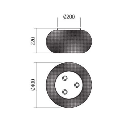 Redo 01-3139 - Плафон CROKET 3xE27/42W/230V Ø 40 см златист