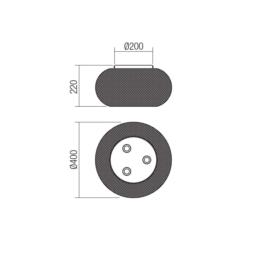 Redo 01-3139 - Плафон CROKET 3xE27/42W/230V Ø 40 см златист
