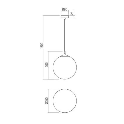 Redo 01-3153 - Пендел BOWLING 1xE27/42W/230V златист