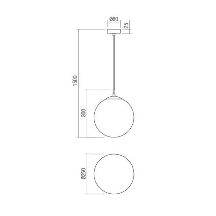 Redo 01-3154 - Пендел BOWLING 1xE27/42W/230V черен