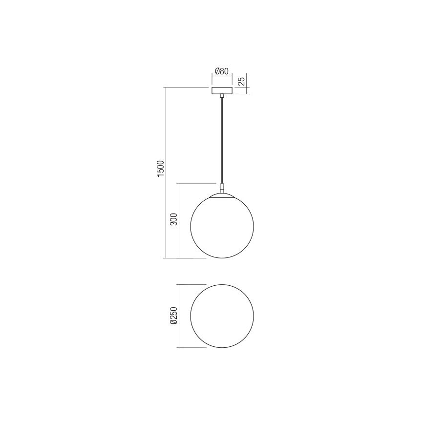 Redo 01-3154 - Пендел BOWLING 1xE27/42W/230V черен