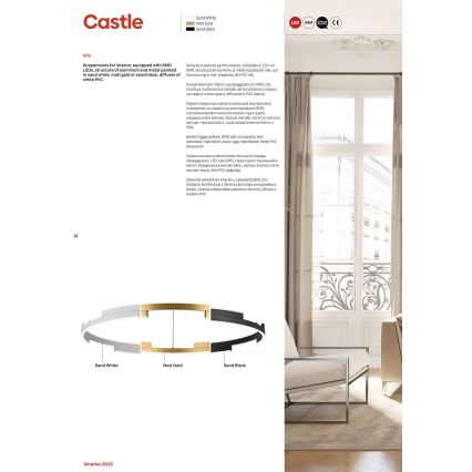 Redo 01-3172 - LED Димируем пендел CASTLE LED/36W/230V златист