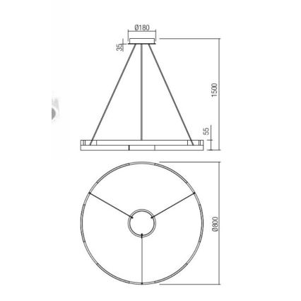 Redo 01-3175 - LED Димируем пендел CASTLE LED/45W/230V златист