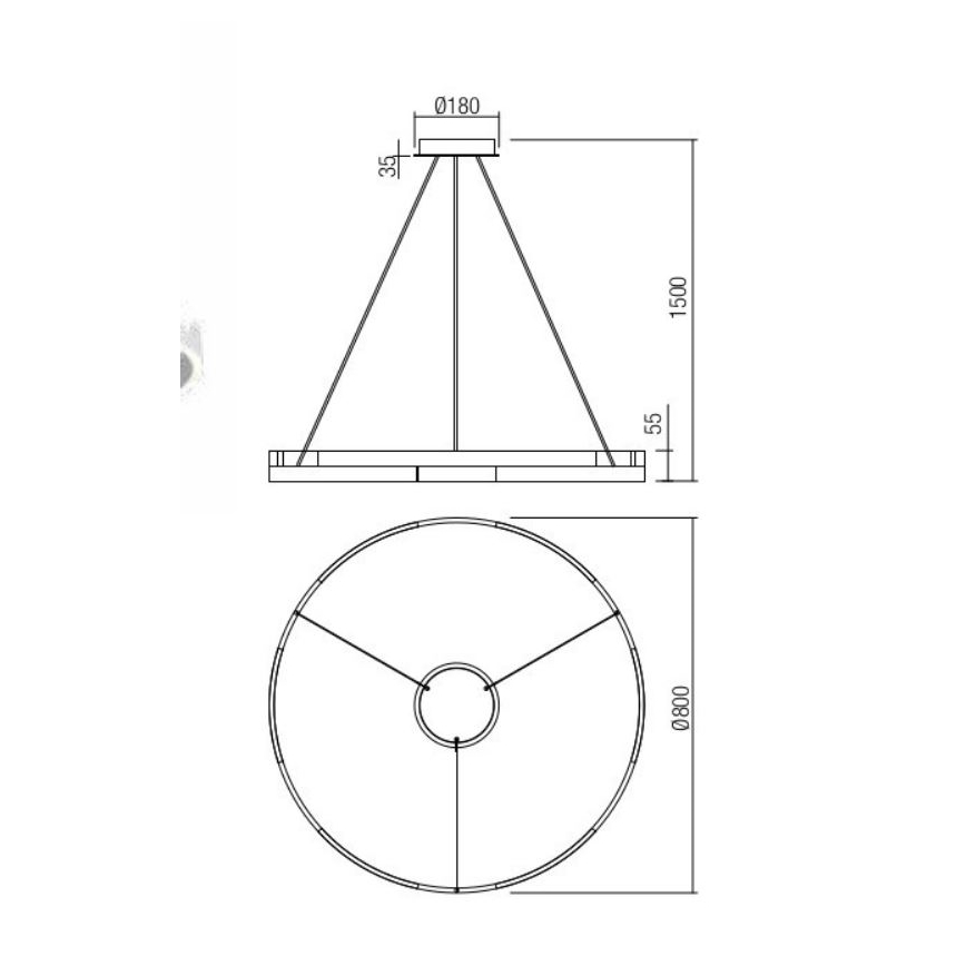 Redo 01-3175 - LED Димируем пендел CASTLE LED/45W/230V златист