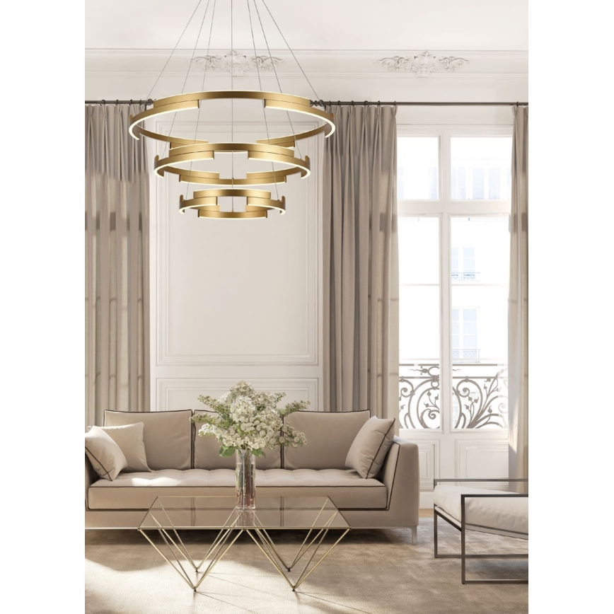 Redo 01-3181 - LED Димируем пендел CASTLE LED/80W/230V златист