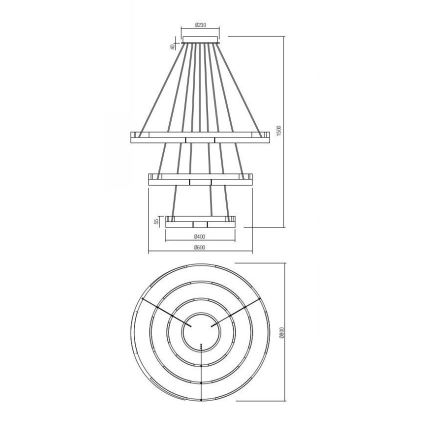 Redo 01-3181 - LED Димируем пендел CASTLE LED/80W/230V златист