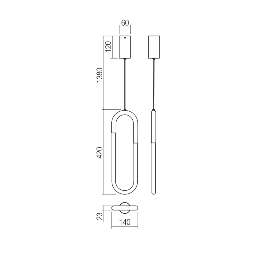 Redo 01-3183 - LED Димируем пендел LATIUM LED/9W/230V месинг