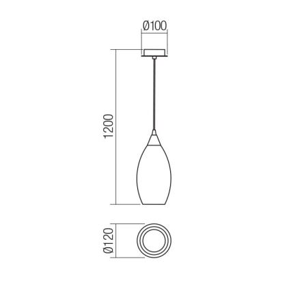 Redo 01-3189 - Пендел TANNER 1xE14/28W/230V Ø 12 см