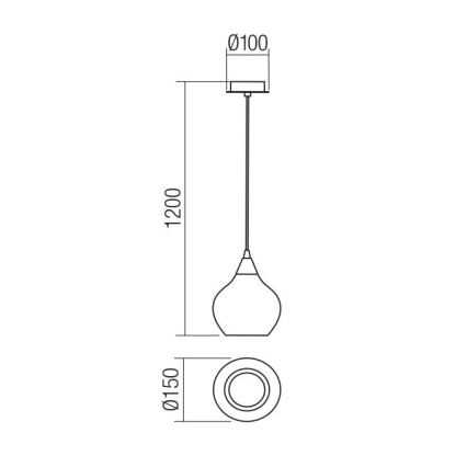 Redo 01-3190 - Пендел TANNER 1xE14/28W/230V Ø 15 см