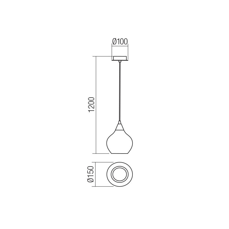 Redo 01-3190 - Пендел TANNER 1xE14/28W/230V Ø 15 см