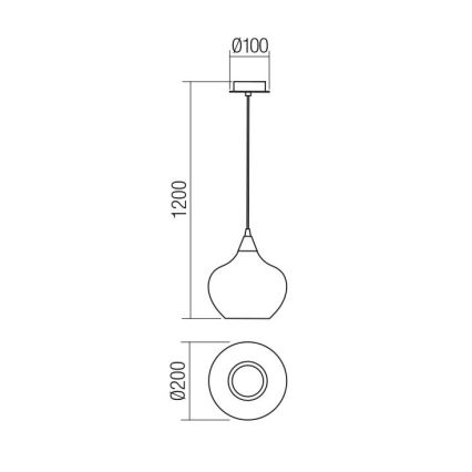 Redo 01-3191 - Пендел TANNER 1xE14/28W/230V Ø 20 см