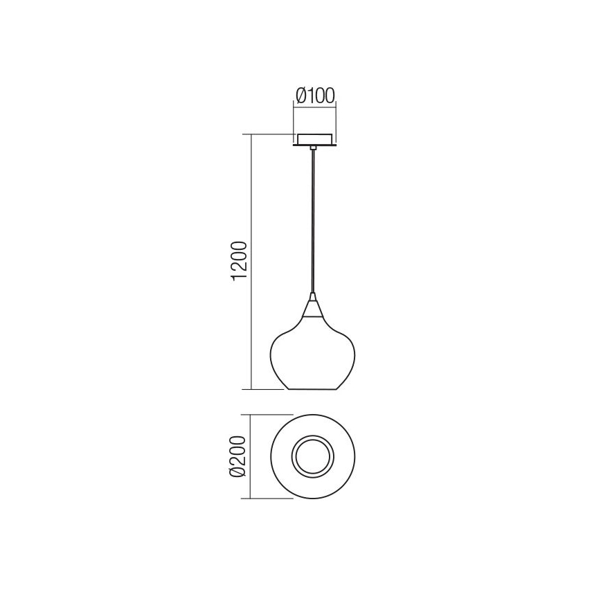 Redo 01-3191 - Пендел TANNER 1xE14/28W/230V Ø 20 см