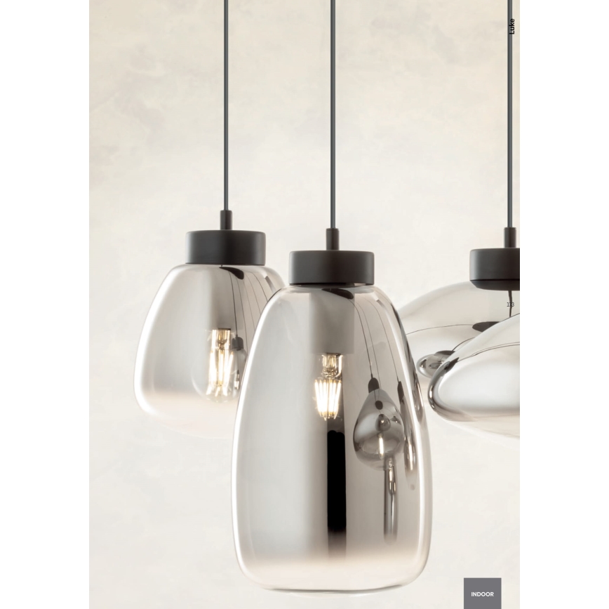 Redo 01-3197 - Пендел LUKE 3xE27/42W/230V Ø 46 см черен