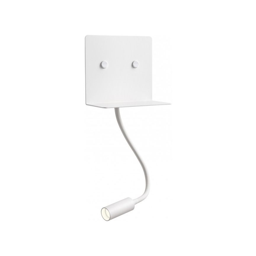 Redo 01-3210 - LED аплик с flexible малко лампа MOKA LED/6W + LED/3W/230V USB CRI90 бял
