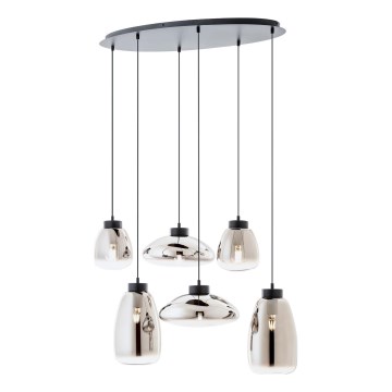 Redo 01-3212 - Пендел LUKE 6xE27/42W/230V черен