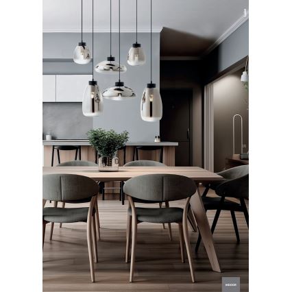 Redo 01-3212 - Пендел LUKE 6xE27/42W/230V черен