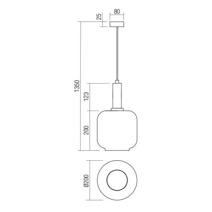 Redo 01-3213 - Пендел BRINA 1xE27/23W/230V