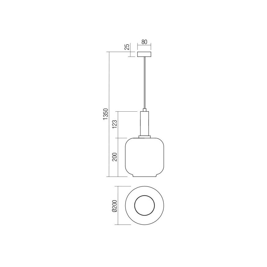 Redo 01-3213 - Пендел BRINA 1xE27/23W/230V