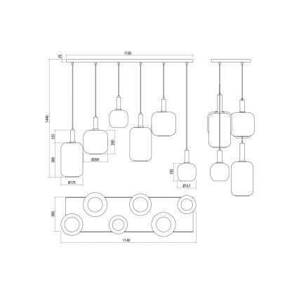 Redo 01-3215 - Пендел BRINA 6xE27/23W/230V