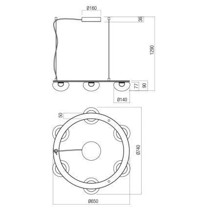 Redo 01-3247- LED Димируем пендел SINCLAIR LED/37,2W/230V CRI 93 IP21 златист