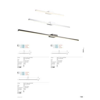 Redo 01-3274 - LED осветление за огледало за баня ASTON LED/24W/230V 3000/4000K 120 cm CRI 90 IP44 бяло
