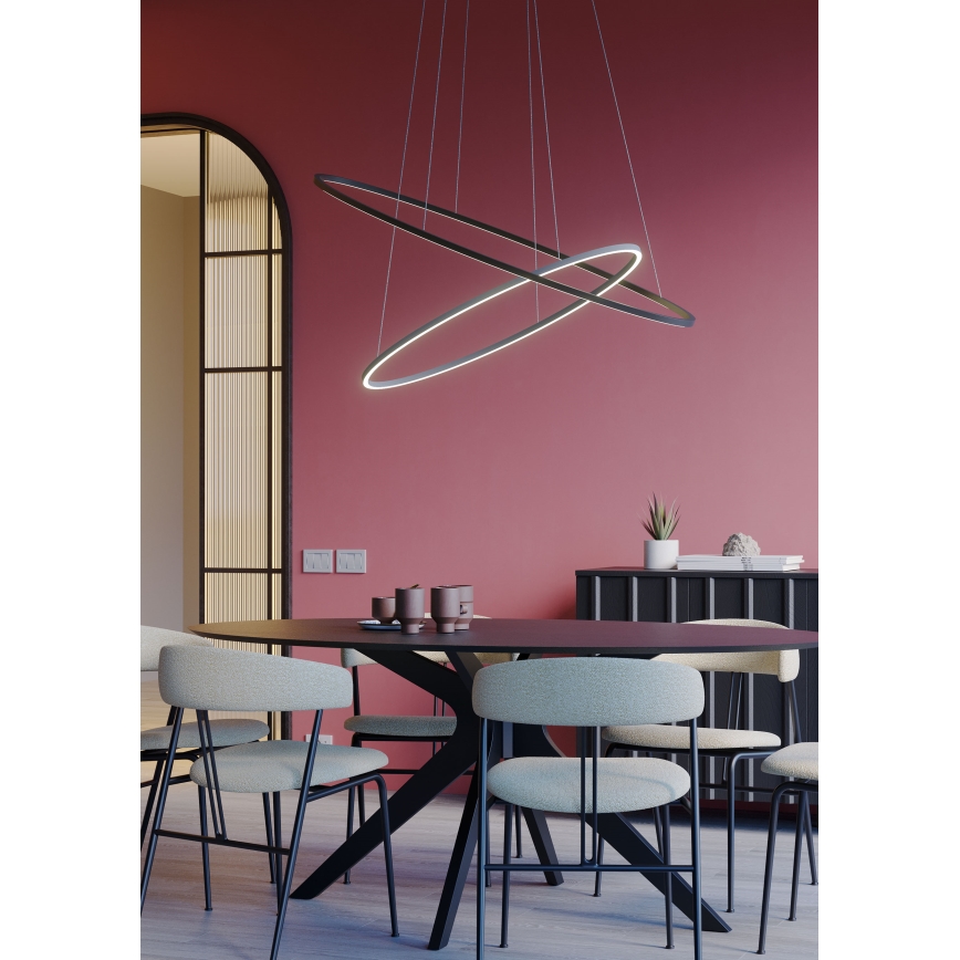 Redo 01-3299 - Димируем LED полилей на кабел LEO LED/67W/230V 3000/4000K CRI 90 60x130 cm черен