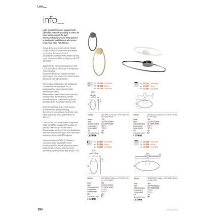 Redo 01-3300 - LED димируем полилей на кабел LEO LED/115W/230V 3000/4000K CRI 90 60x130 cm бронзов